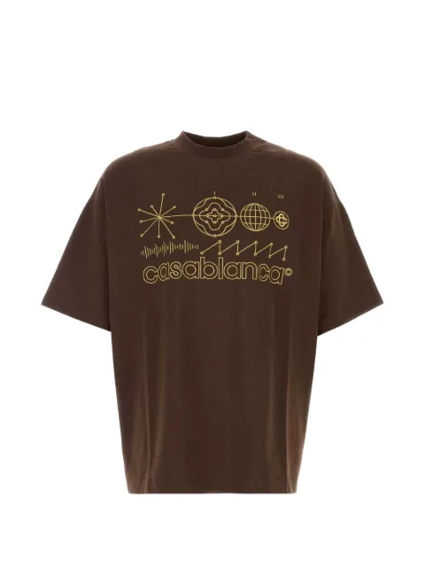 Casablanca cotton oversized T-shirt Brown MAW26JTS07801