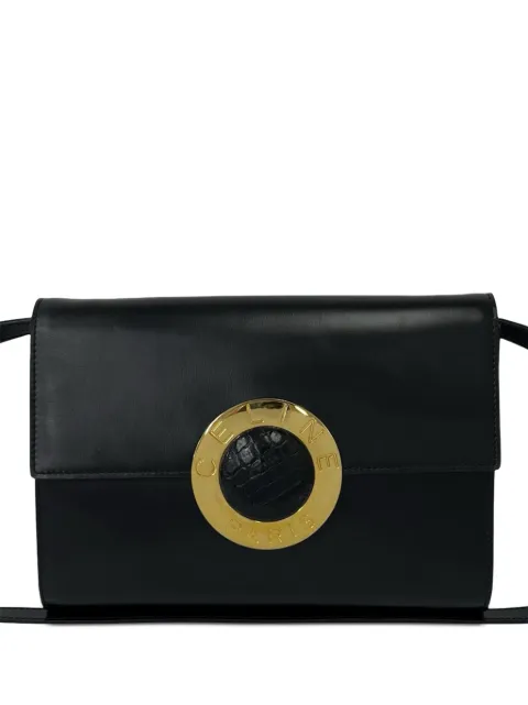 Celine Pre-Owned 2010 Calfskin Circle Logo crossbody bag Black 06GPJSAXX0NRCMXW