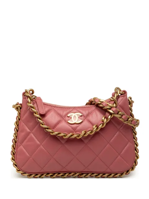 CHANEL Pre-Owned 2021-2026 CC Quilted Lambskin Trendy Chain Around Hobo satchel Pink JC3B53FNNZ1ZSO3Z