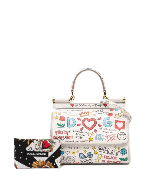 Dolce & Gabbana Pre-Owned 2010-2026 Small Dauphine Graffiti Printed Leather Miss Sicily satchel Multicolour UQH76PSQS2RVUOER