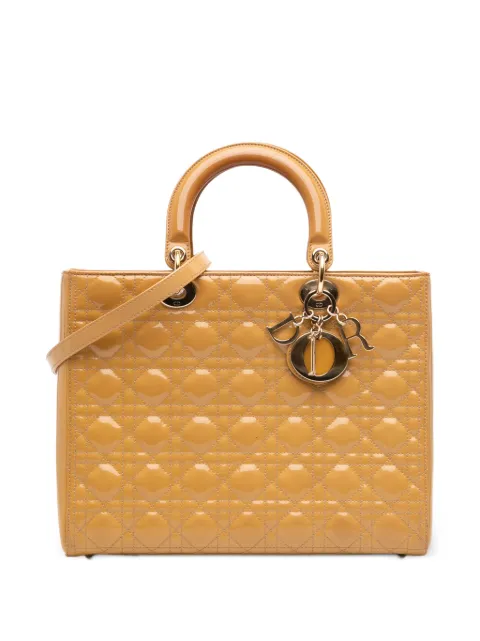Christian Dior Pre-Owned 2012 Large Patent Cannage Lady Dior satchel Neutrals V17N8VY0KJBMMLAB