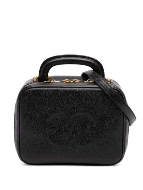 CHANEL Pre-Owned 1996-1997 Medium CC Caviar Vanity Case satchel Black Q85EVBF18JLVUSIK