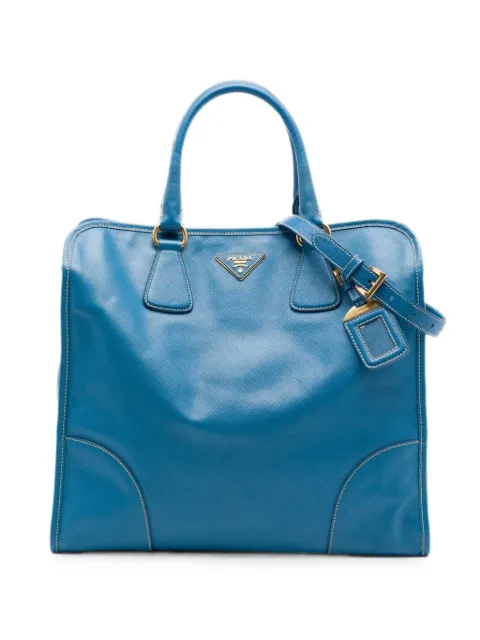 Prada Pre-Owned 2000-2026 Saffiano Lux Shopping Tote satchel Blue M5QHDCXXF3VB58H1