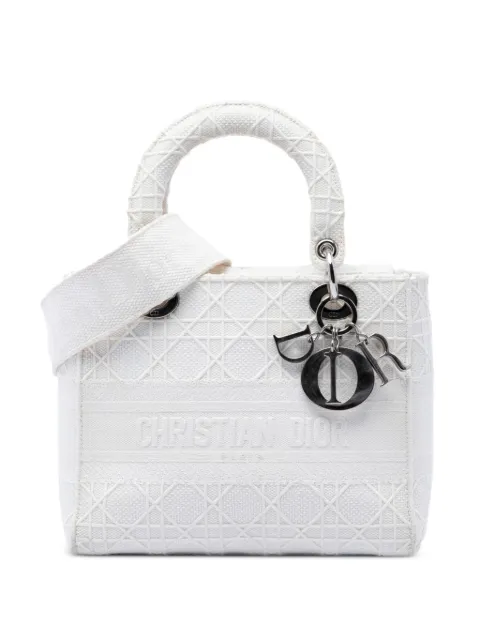 Christian Dior Pre-Owned 2020 Medium Canvas Cannage Lady D Lite satchel White M2DD2IOUXIEXQUUD