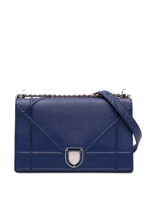 Christian Dior Pre-Owned 2016 Medium Grained Calfskin Diorama Flap crossbody bag Blue HSMGZF22XK4X1G22