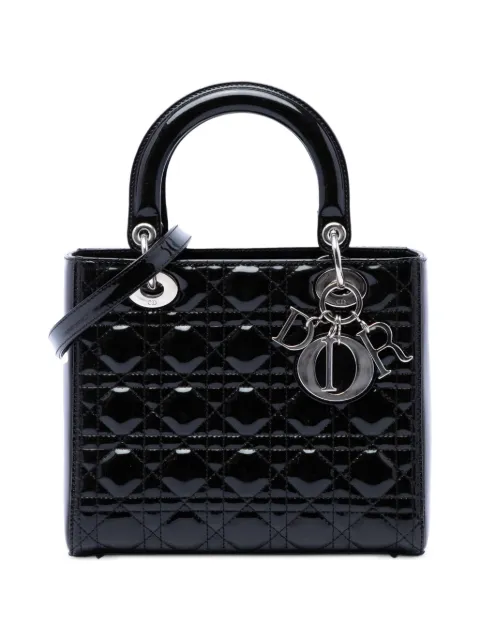 Christian Dior Pre-Owned 2012 Medium Patent Cannage Lady Dior satchel Black DSJMRZ6KK9DMD2P4