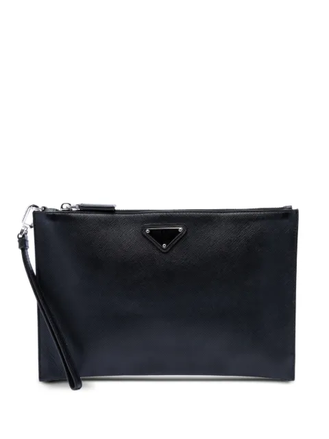 Prada Pre-Owned 2016-2026 Saffiano Wristlet clutch bag Black 3DGJL66U4CWEIAQA