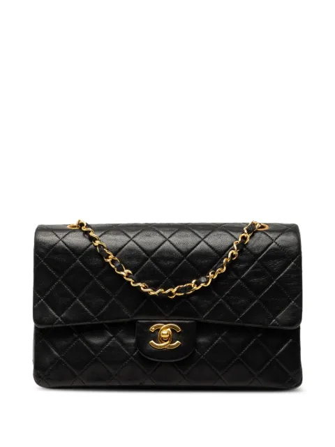 CHANEL Pre-Owned 1989-1991 Medium Classic Lambskin Double Flap shoulder bag Black LTV32C6P7DCLRT1P