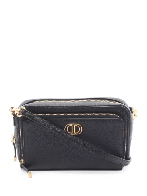 Christian Dior Pre-Owned 2020-2026 Grained Calfskin Caro Double Pouch crossbody bag Black BV6OIWJ395BDNW43