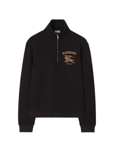 Burberry Knight Check cotton half-zip sweater Black 8135970