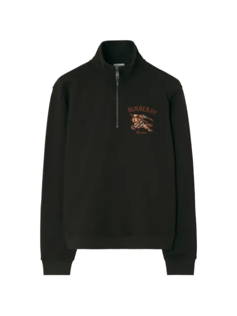 Burberry knight check cotton half-zip sweater Brown 8135971