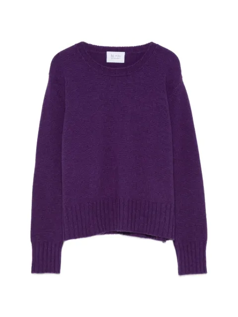 BeYou ribbed-knit crew-neck sweater Purple CD1228
