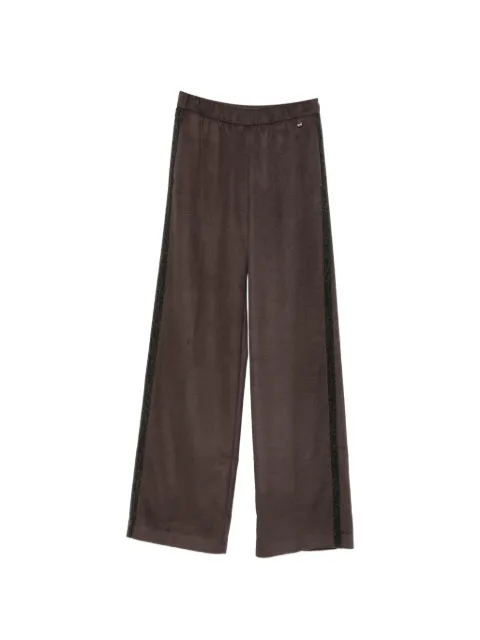 Herno elasticated-waistband wide-leg trousers Brown PT00058DR12934