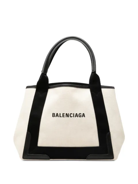 Balenciaga Pre-Owned 2019 Canvas Navy Cabas S tote bag White 9DXTKFEW88KDOASM