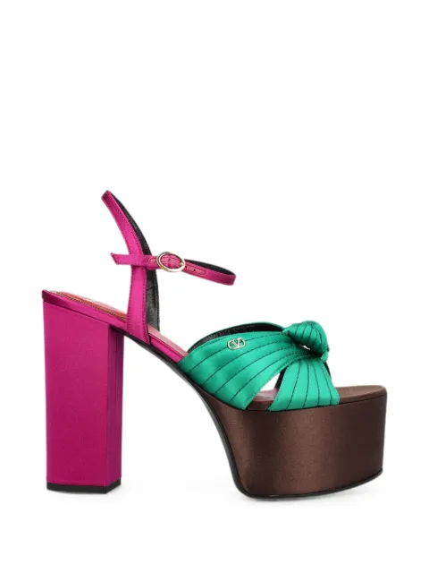 Valentino Garavani sandals with Crasher platform in satin 125mm Green 9W0S0NS1FSD