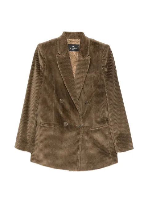 ETRO double-breasted corduroy blazer Green WRCA010899TU5N6