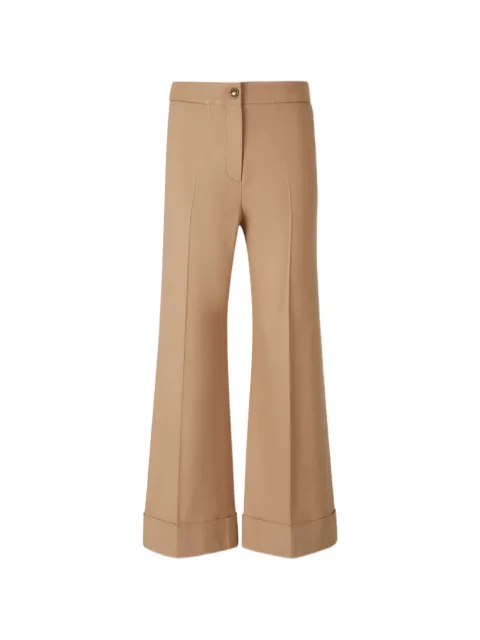 Veronica Beard Darrell wide-leg turn-up trousers Neutrals 2607SU12361166WOVEN