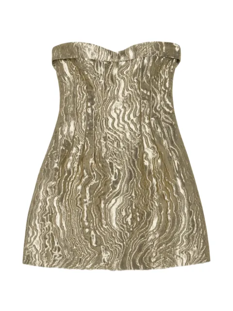 SIMKHAI Darcie metallic-effect strapless mini dress Gold 5261042MJ