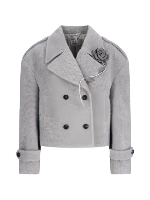 Giuseppe Di Morabito double-breasted floral-detail jacket Grey 07PFBO371SX16709A