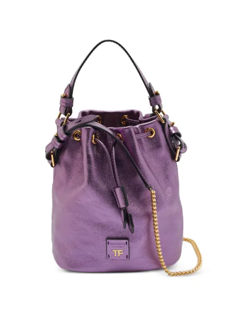 Tom Ford Vintage metallic drawstring bucket bag Purple 1386001