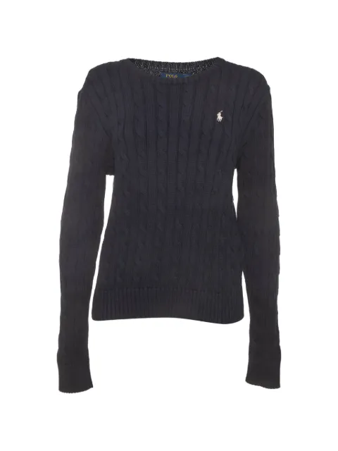 Polo Ralph Lauren Vintage logo-embroidered cable-knit sweater Blue 1392588