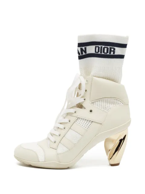 Christian Dior Pre-Owned D-Zenith knit ankle boots Neutrals 1386536