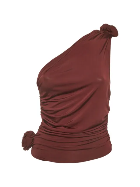 Magda Butrym 2025 one-shoulder ruched blouse Red 1380910