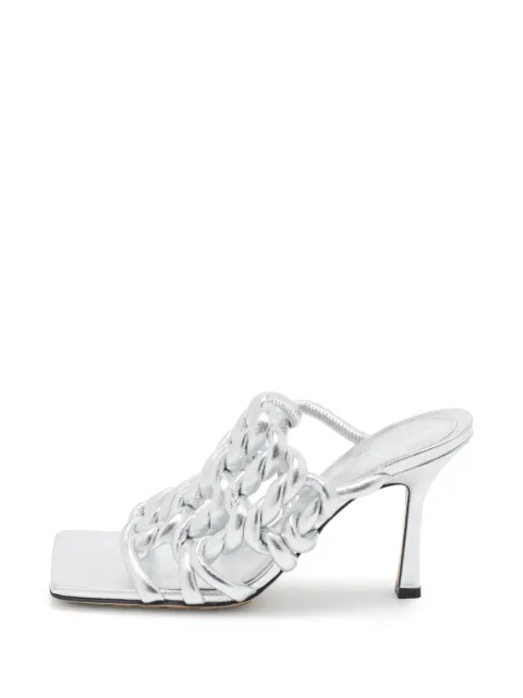 Bottega Veneta Pre-Owned Intrecciato heeled sandals Silver 1400412
