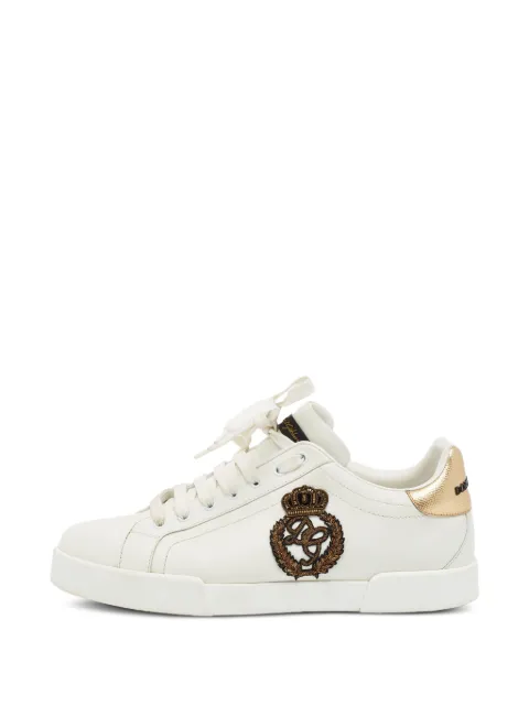 Dolce & Gabbana Pre-Owned Portofino crown-patch low-top sneakers White 1398317