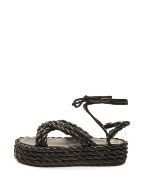 Valentino Garavani Pre-Owned The Rope braided platform sandals Black 1400426