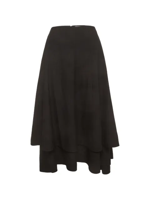 Loewe Pre-Owned double-layer midi skirt Black 1400779