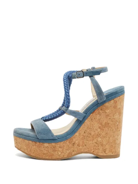 Jimmy Choo Pre-Owned Wynwood wedge sandals Blue 1392694