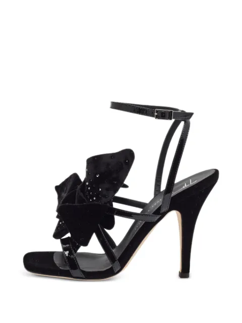 Giuseppe Zanotti Vintage flower-embellished heeled sandals Black 1384418