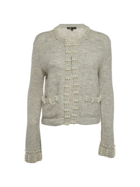 Maje pearl-embellished cardigan Grey 1388250