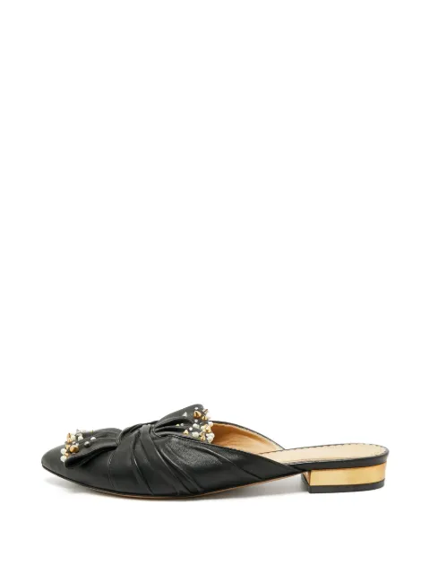 Charlotte Olympia spike-embellished knotted mules Black 1388425
