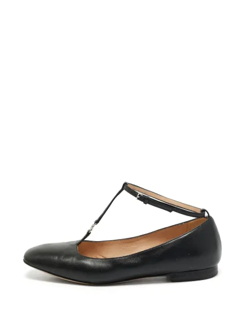 Gucci Pre-Owned T-strap GG flat pumps Black 1384491