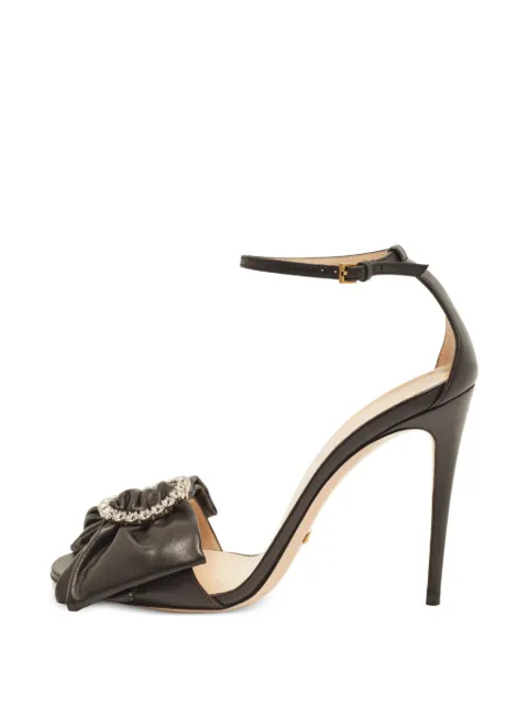 Gucci Pre-Owned Charlotte crystal-embellished bow-trim sandals Black 1398634