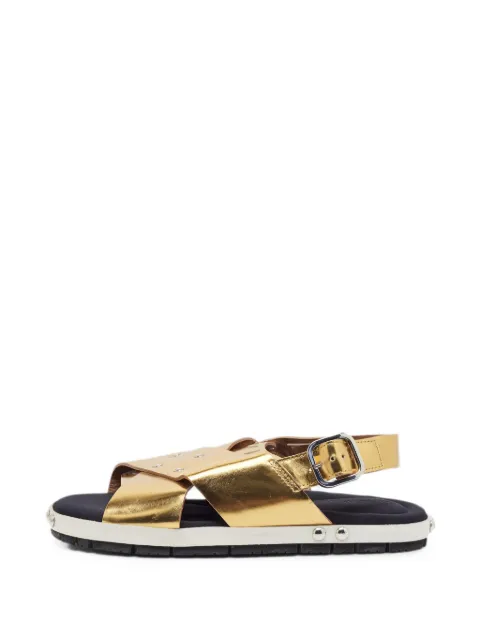 Marni Pre-Owned Fussbett Sabot slingback sandals Gold 1396996