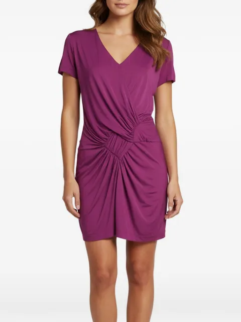 Etro Pre-Owned draped V-neck mini dress Purple 1382026
