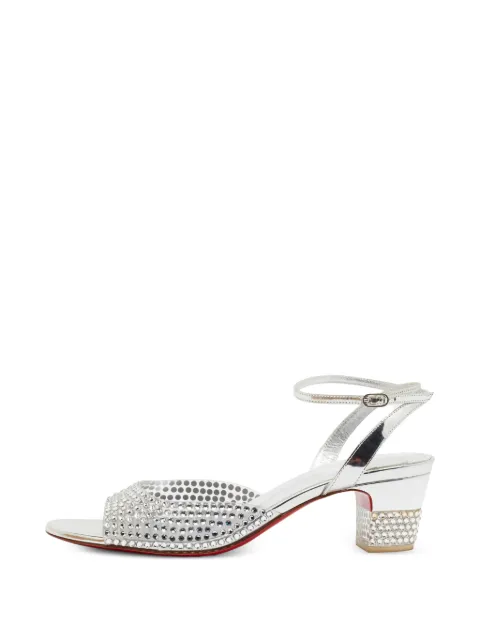 Christian Louboutin Pre-Owned Cassandrissima embellished sandals Silver 1397959