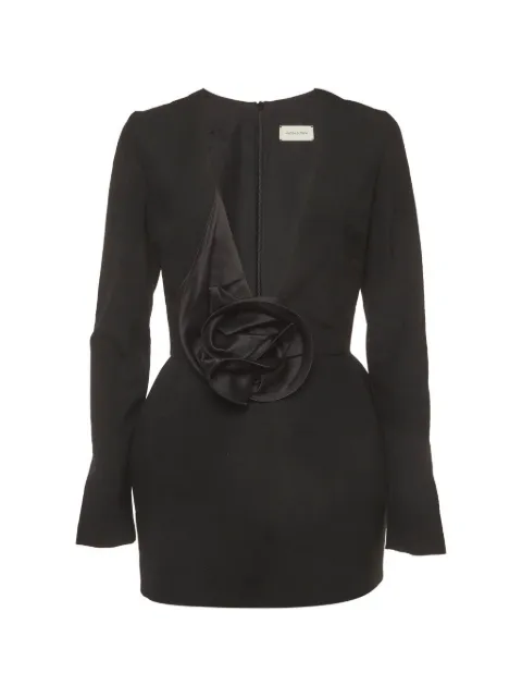 Magda Butrym floral-appliqué mini dress Black 1379790