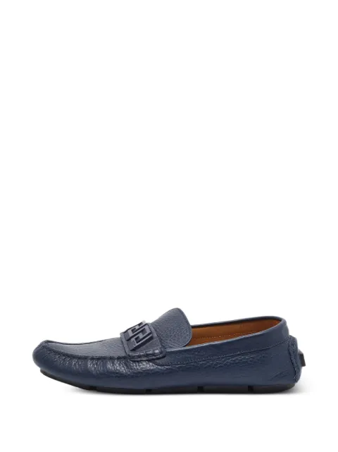 Versace Pre-Owned La Greca leather loafers Blue 1388923