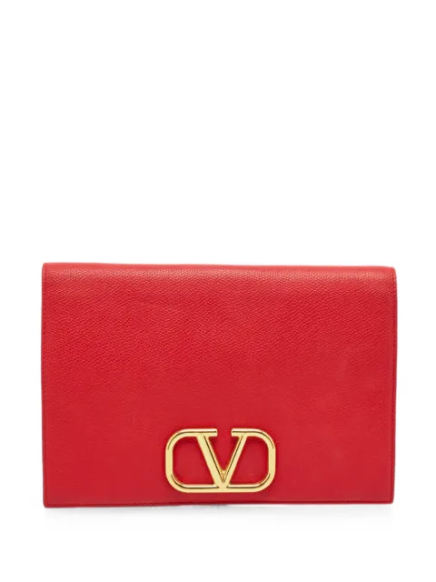 Valentino Garavani Pre-Owned leather clutch bag Red 1393148