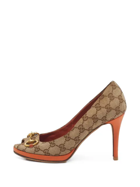 Gucci Pre-Owned Horsebit GG canvas pumps Brown 1370312