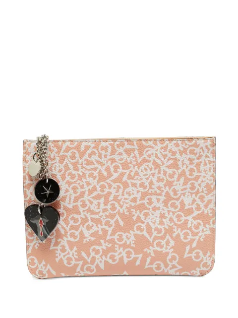 Christian Louboutin Pre-Owned Loubicute Love-print clutch bag Pink 1387603