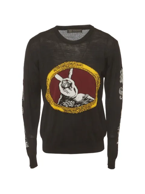 Versace Pre-Owned printed knit sweater Black 1388988