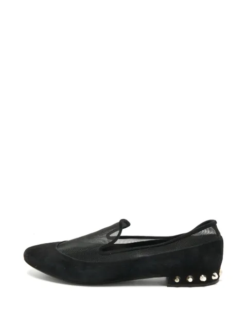 Balenciaga Pre-Owned mesh studded flat pumps Black 1388030