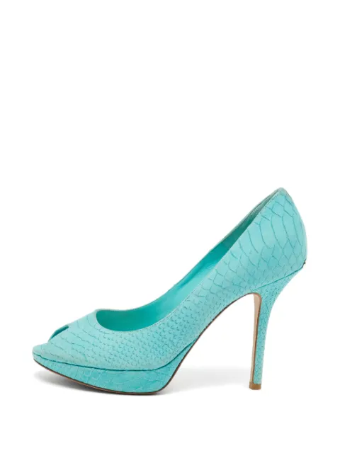Christian Dior Pre-Owned Miss Dior python-embossed pumps Blue 1384397