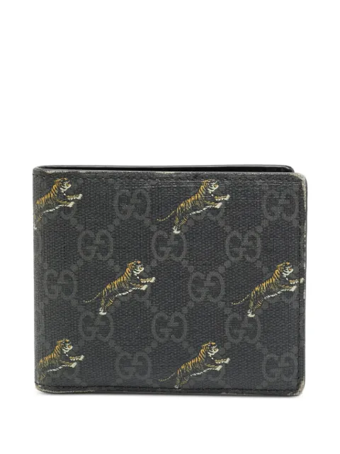 Gucci Pre-Owned Tiger print GG Supreme wallet Black 1389590