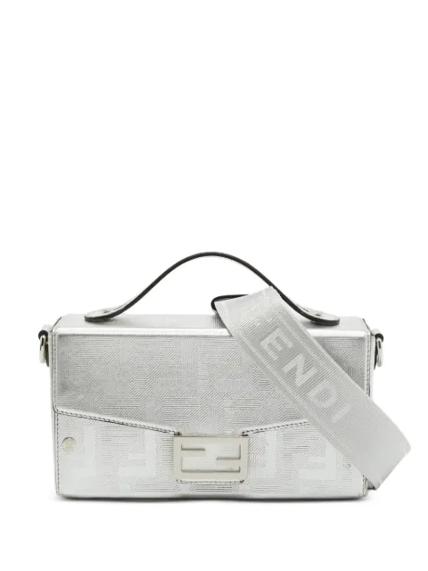 Fendi Pre-Owned Zucca embossed Baguette crossbody bag Silver 1387253